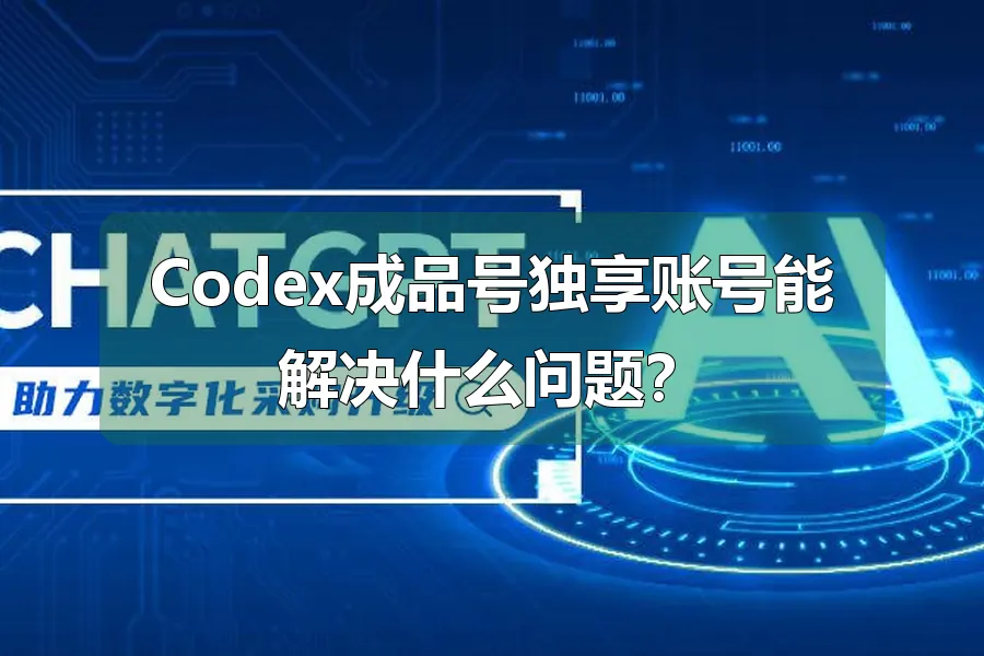 Codex成品号独享账号能解决什么问题？